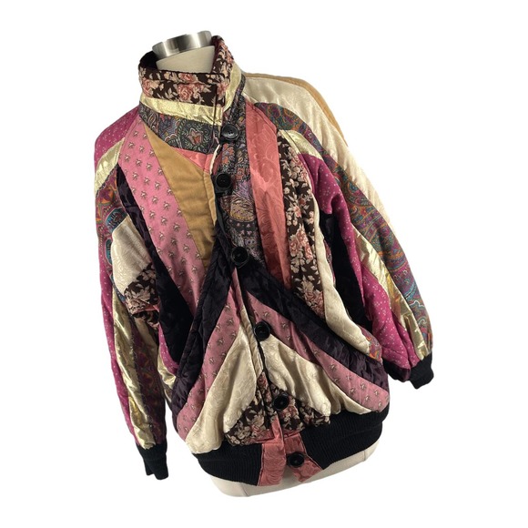 sidsel L. Jackets & Blazers - Vintage Sidsel L Handmade Velvet Silk Quilted Jacket Oslo Cotignac St. Tropez L